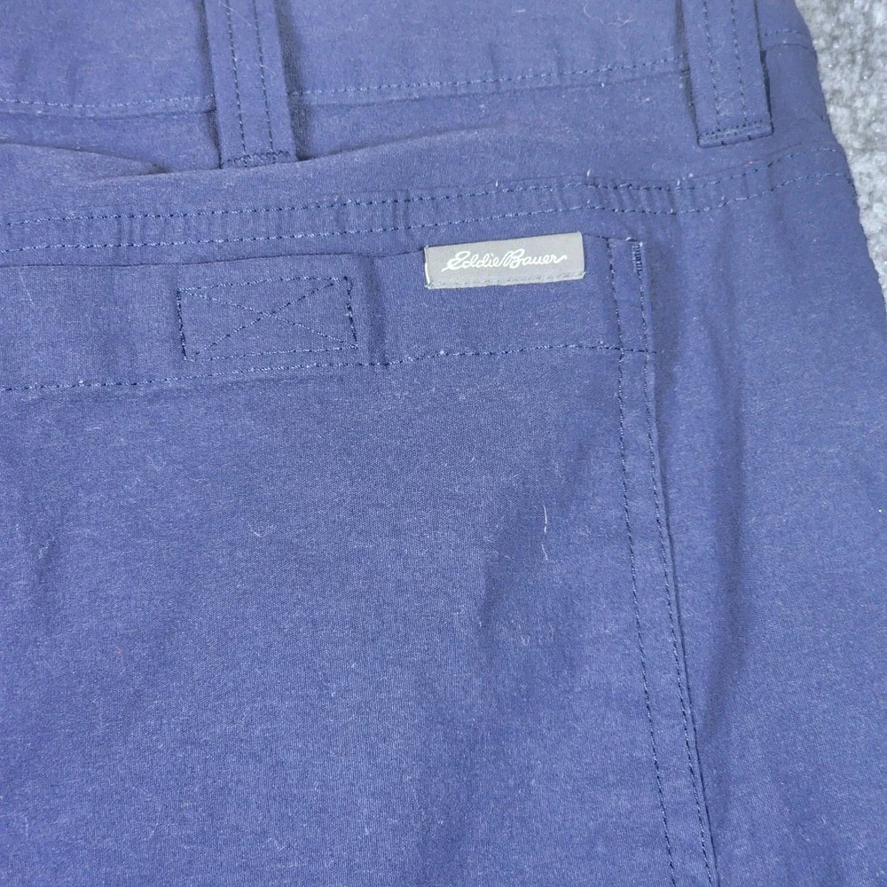 Eddie Bauer Mens 36x30 Fleece Lined Tech Pants Navy Blue Cargo Hiking 283947